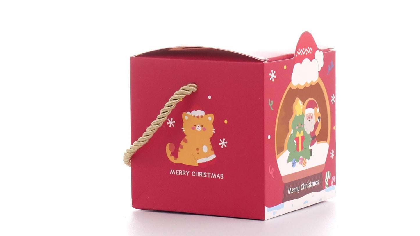 3D Christmas mugs box with rope handle