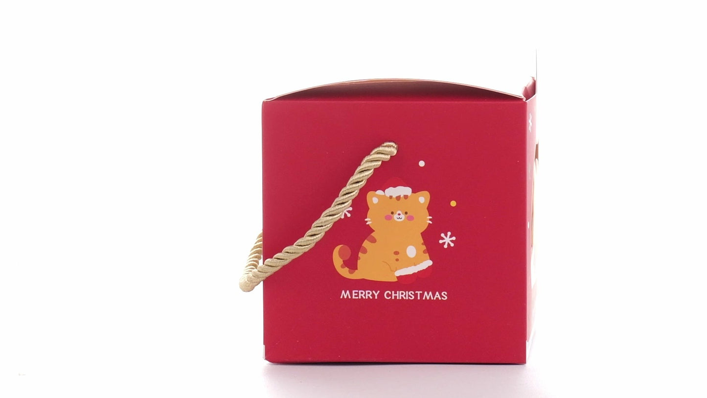 3D Christmas mugs box with rope handle
