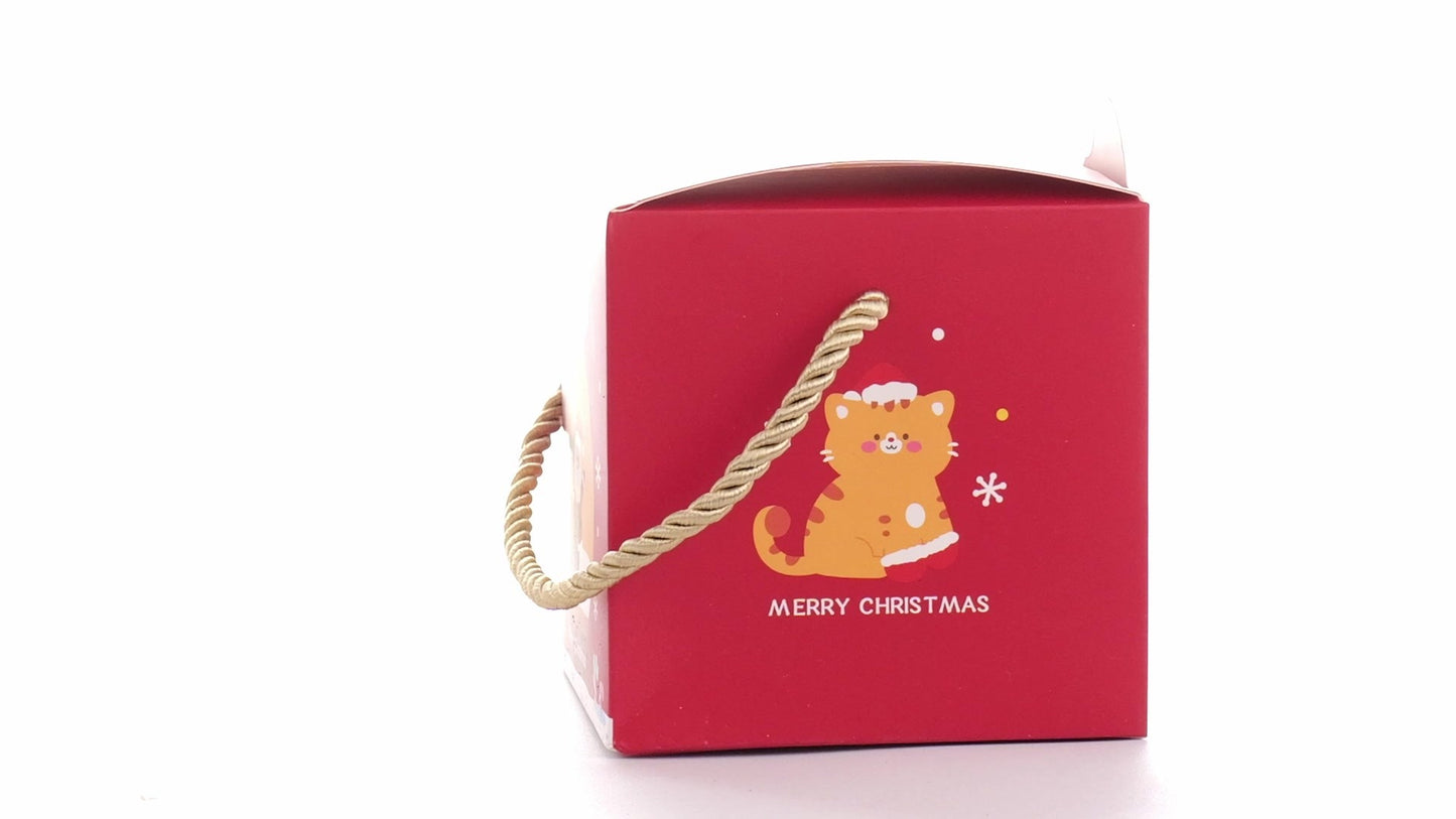 3D Christmas mugs box with rope handle