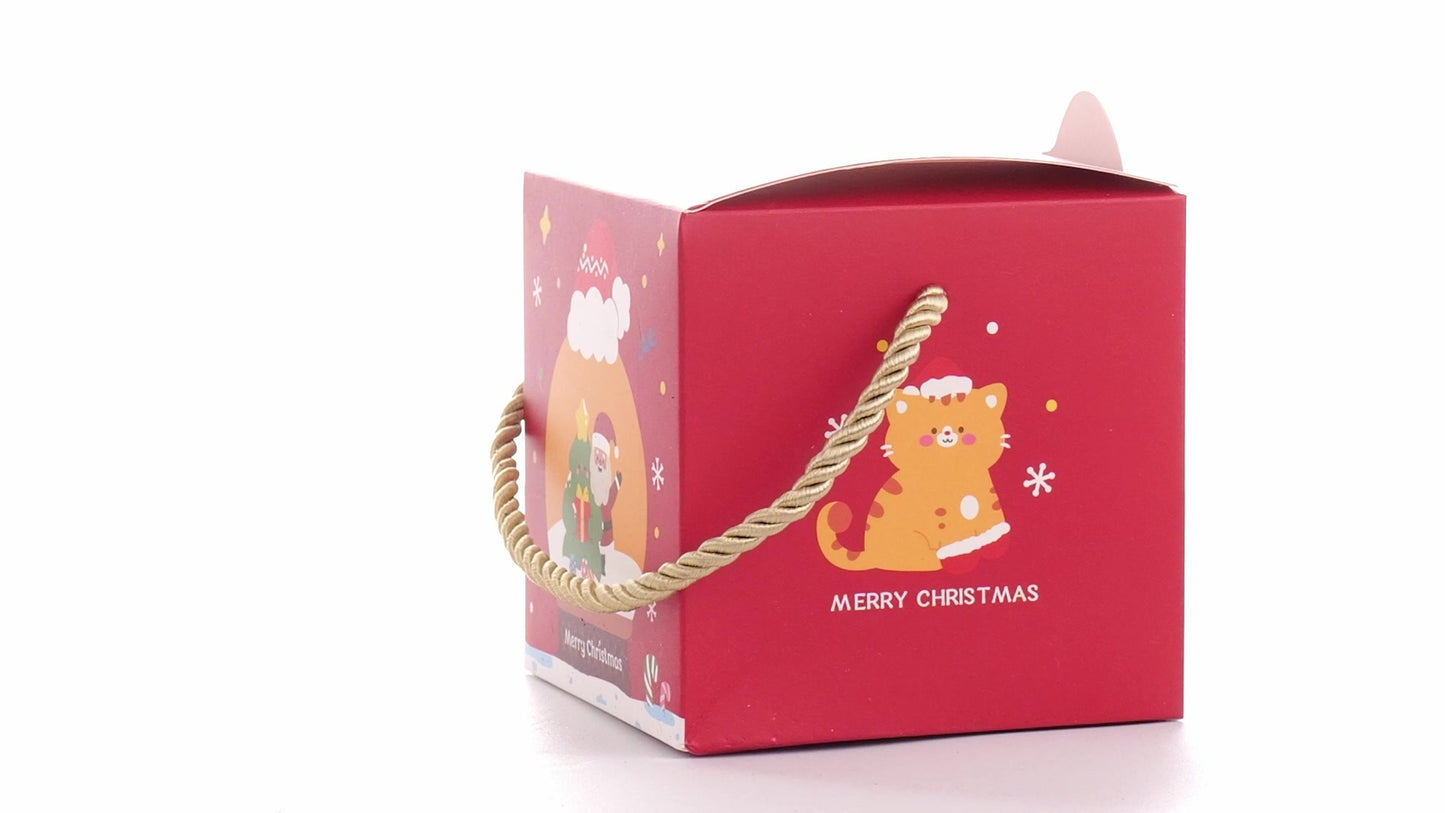 3D Christmas mugs box with rope handle