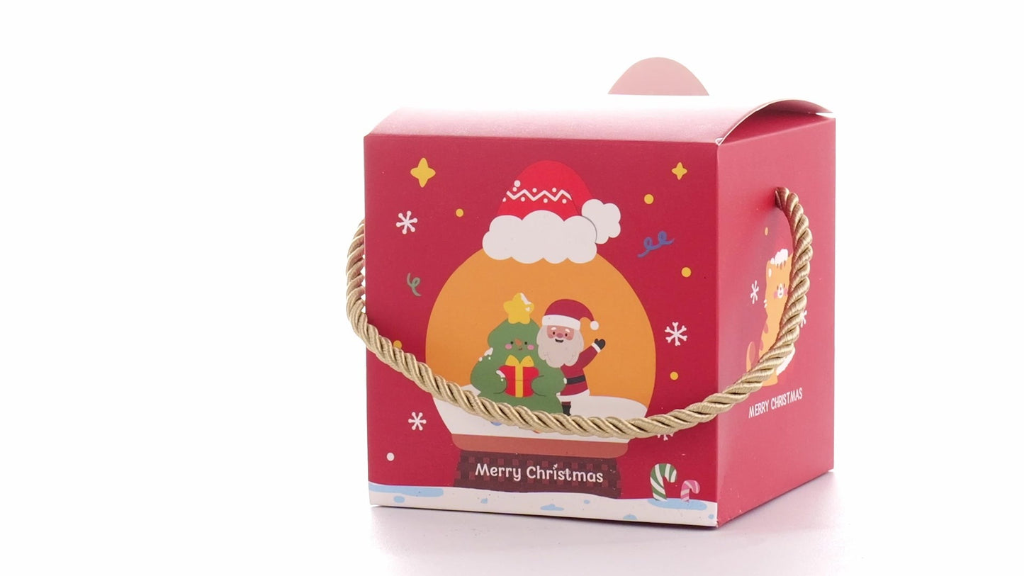 3D Christmas mugs box with rope handle