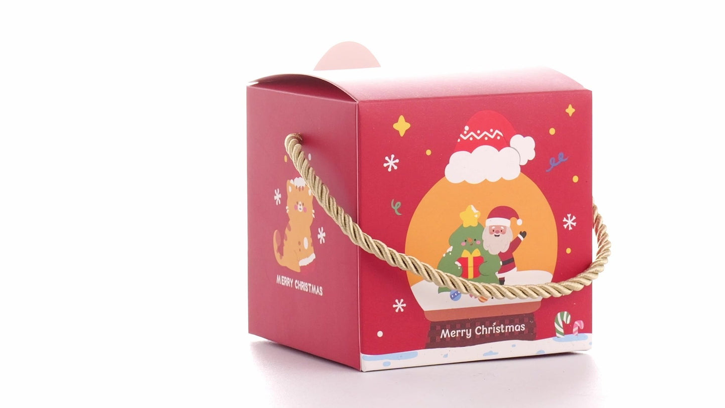 3D Christmas mugs box with rope handle