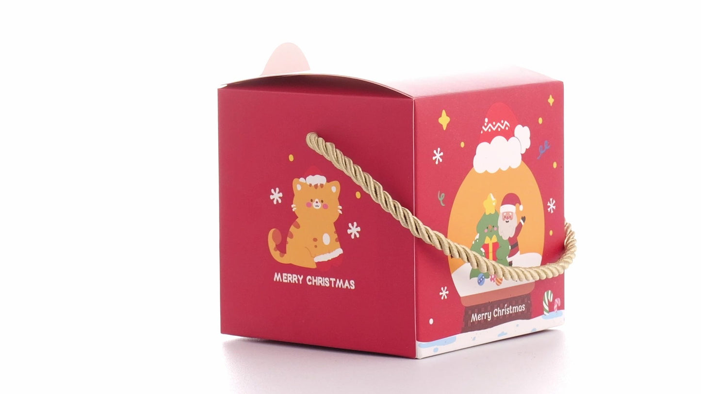 3D Christmas mugs box with rope handle
