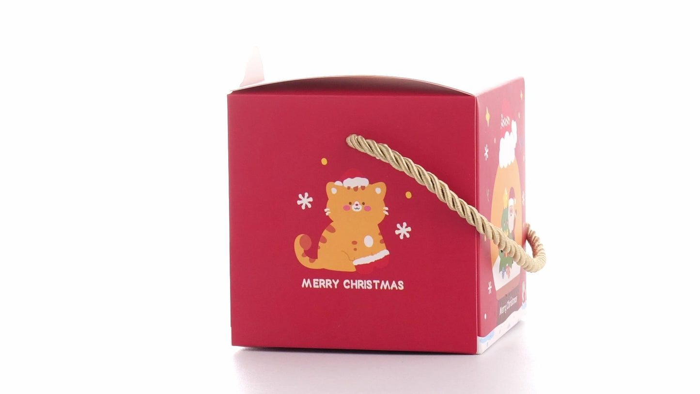 3D Christmas mugs box with rope handle