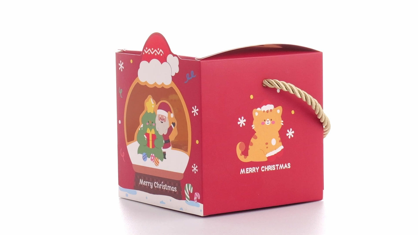 3D Christmas mugs box with rope handle