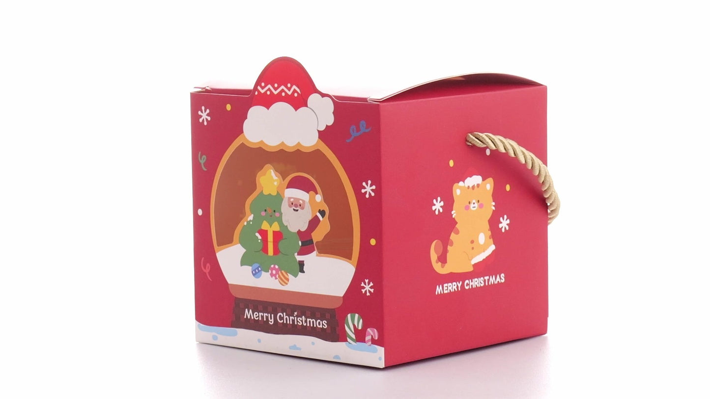 3D Christmas mugs box with rope handle