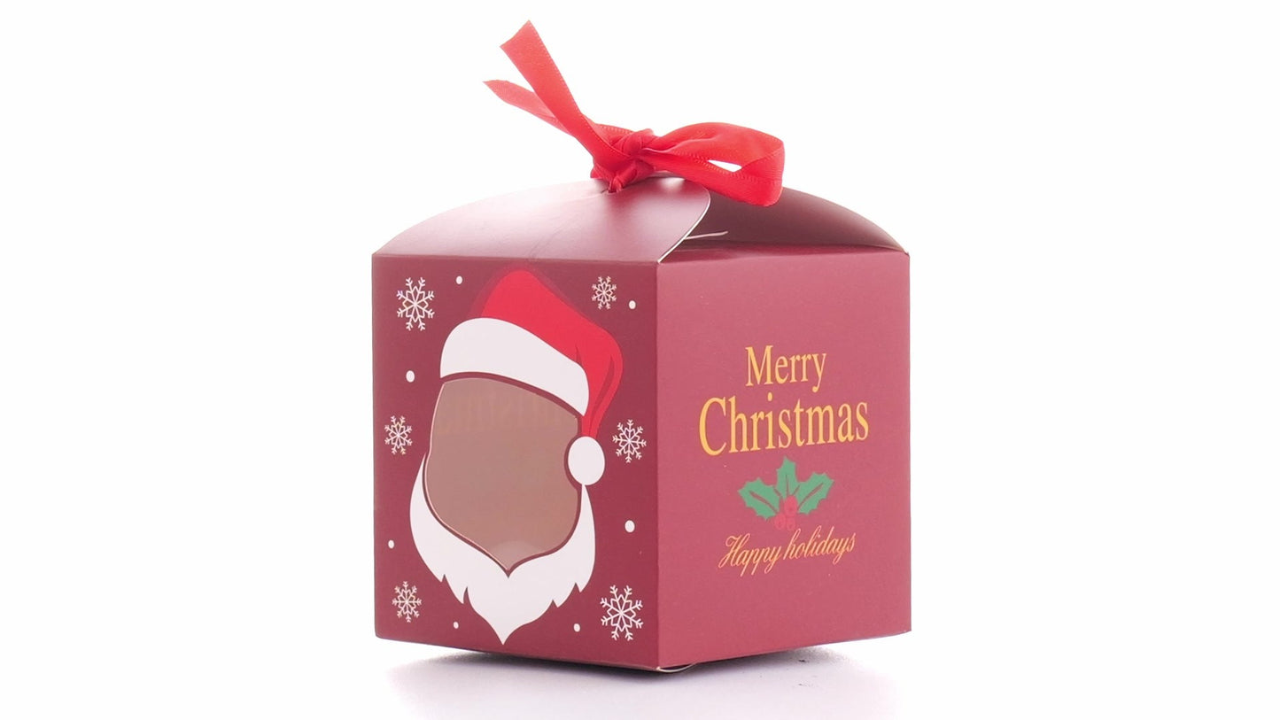 Christmas mugs with red bow