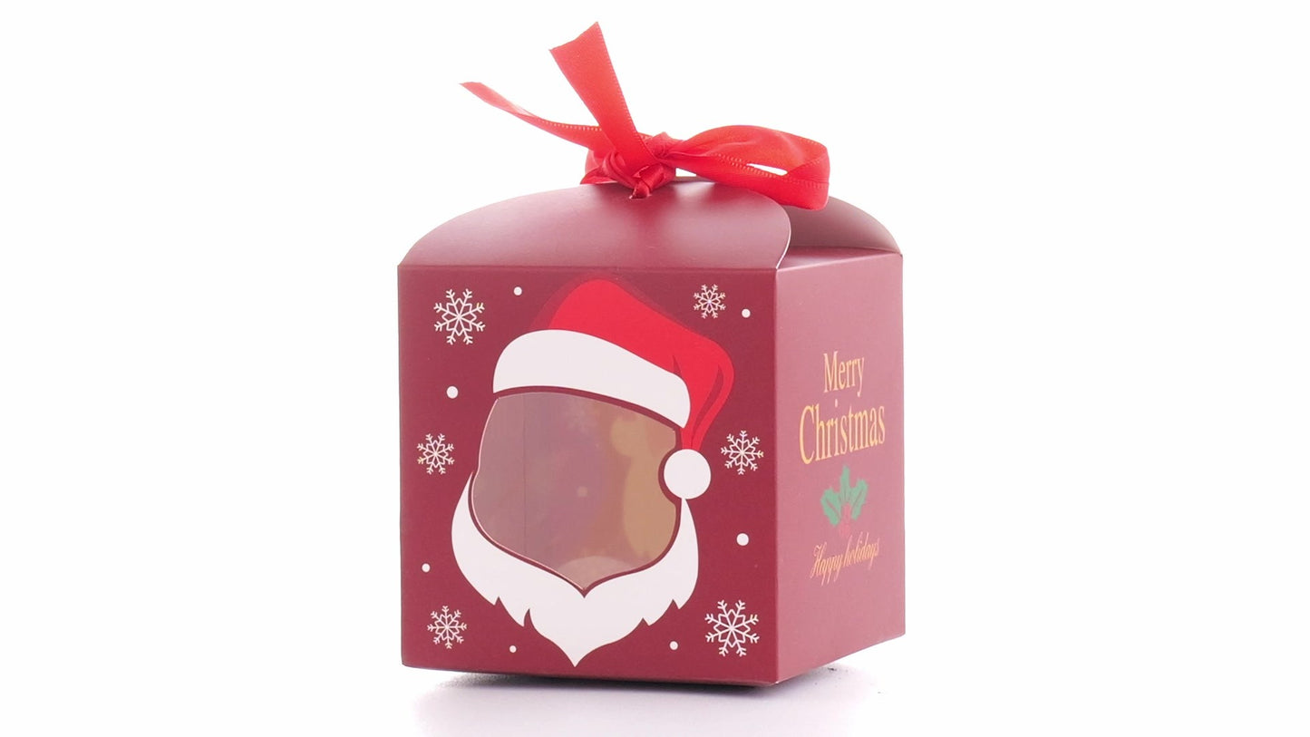 Cutie cani Craciun cu funda rosie