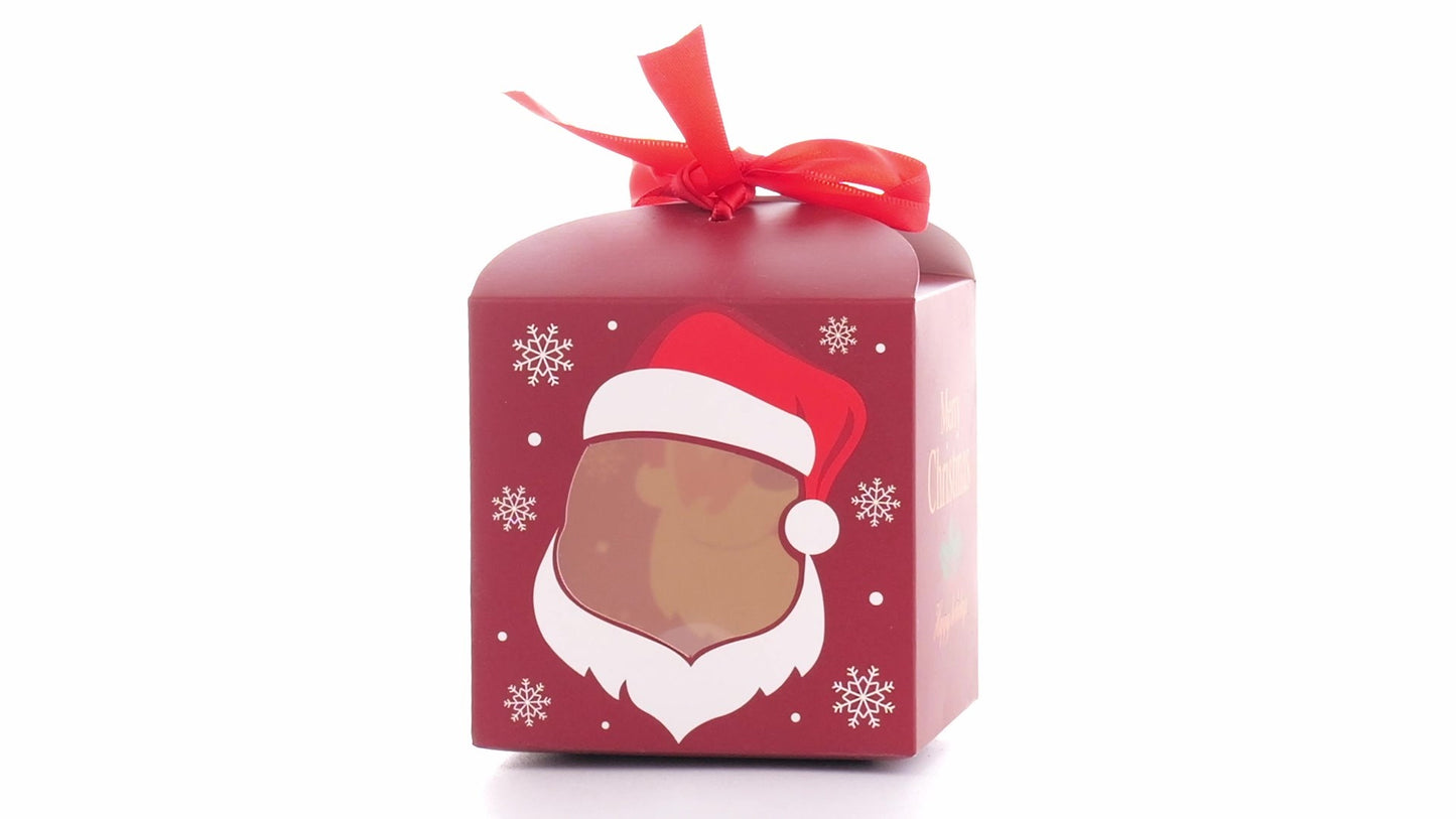 Christmas mugs with red bow