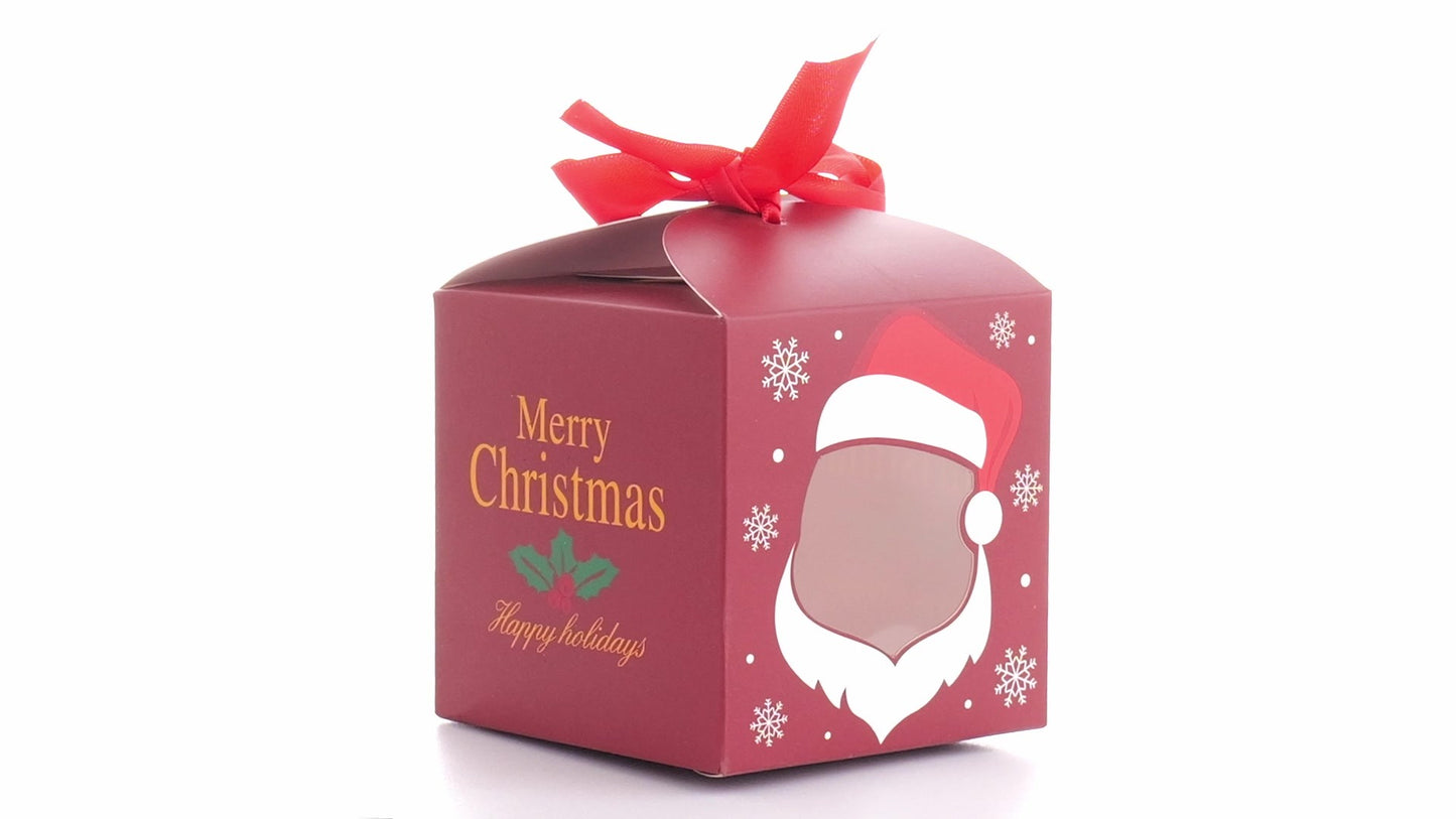 Christmas mugs with red bow