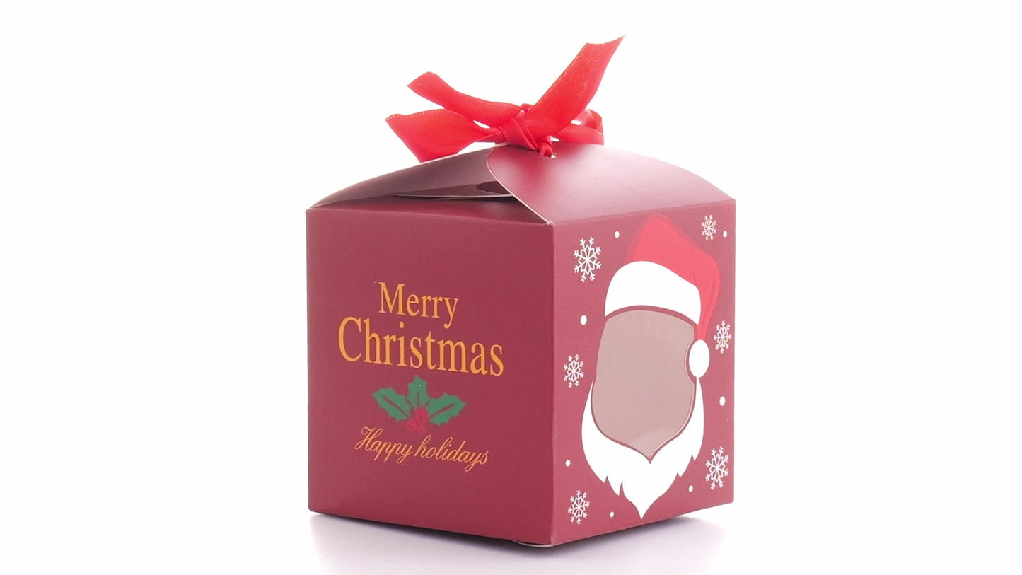 Christmas mugs with red bow