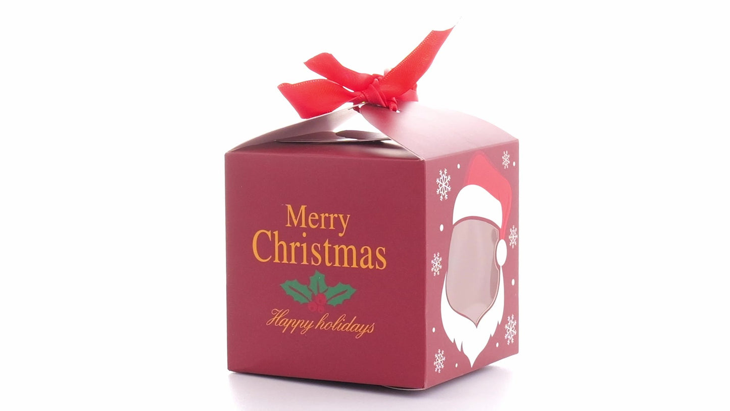 Christmas mugs with red bow
