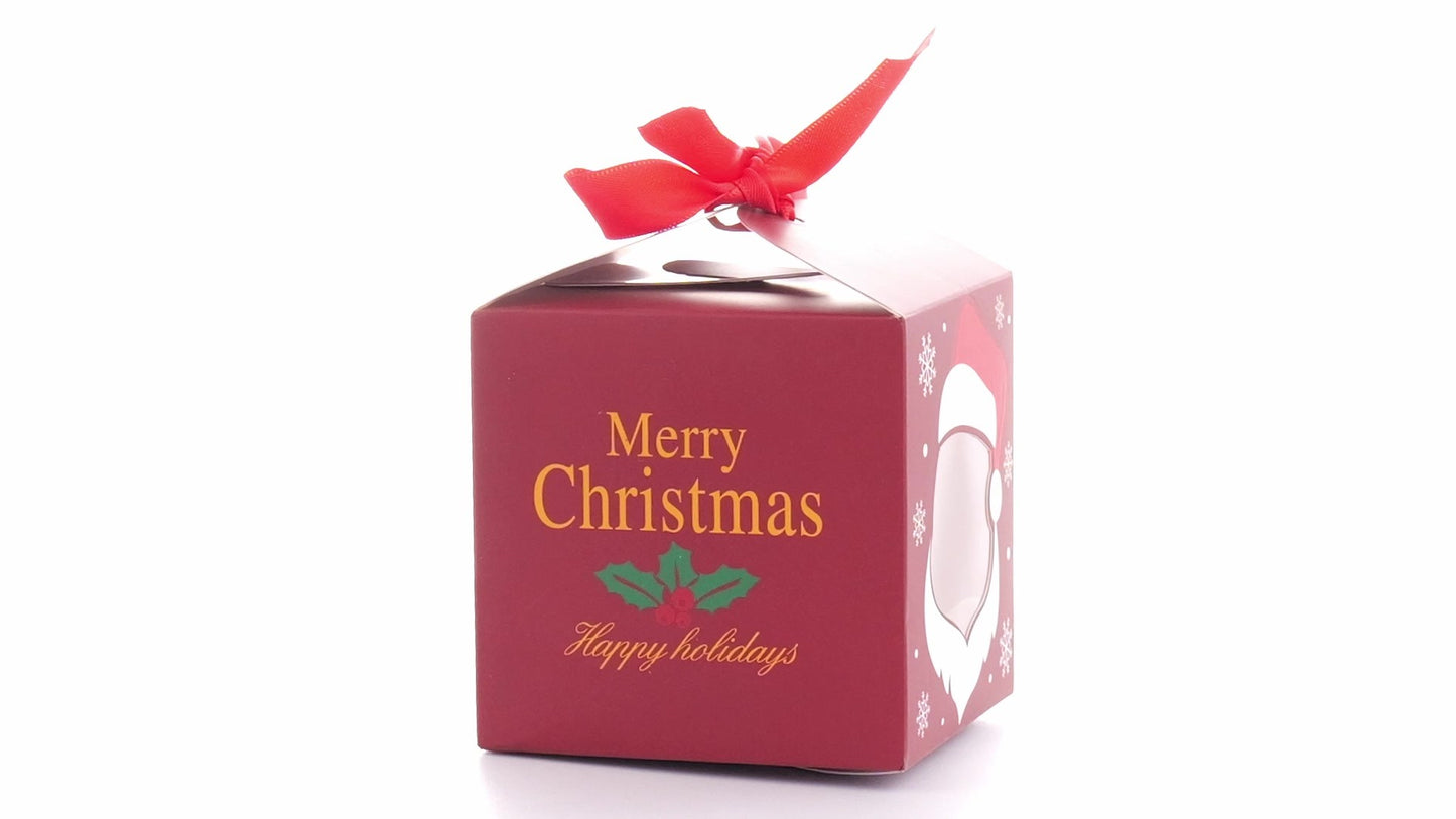 Christmas mugs with red bow