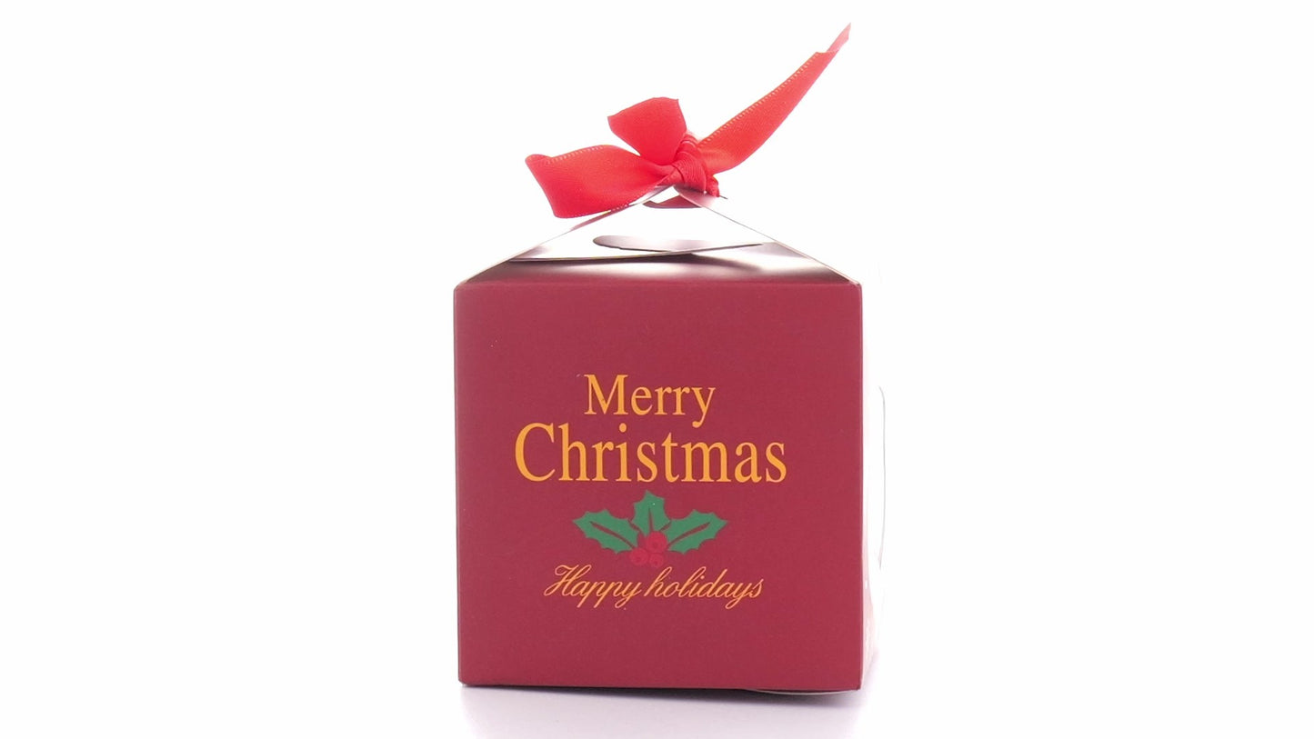 Christmas mugs with red bow