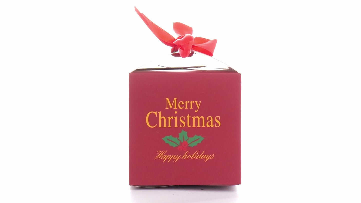 Christmas mugs with red bow