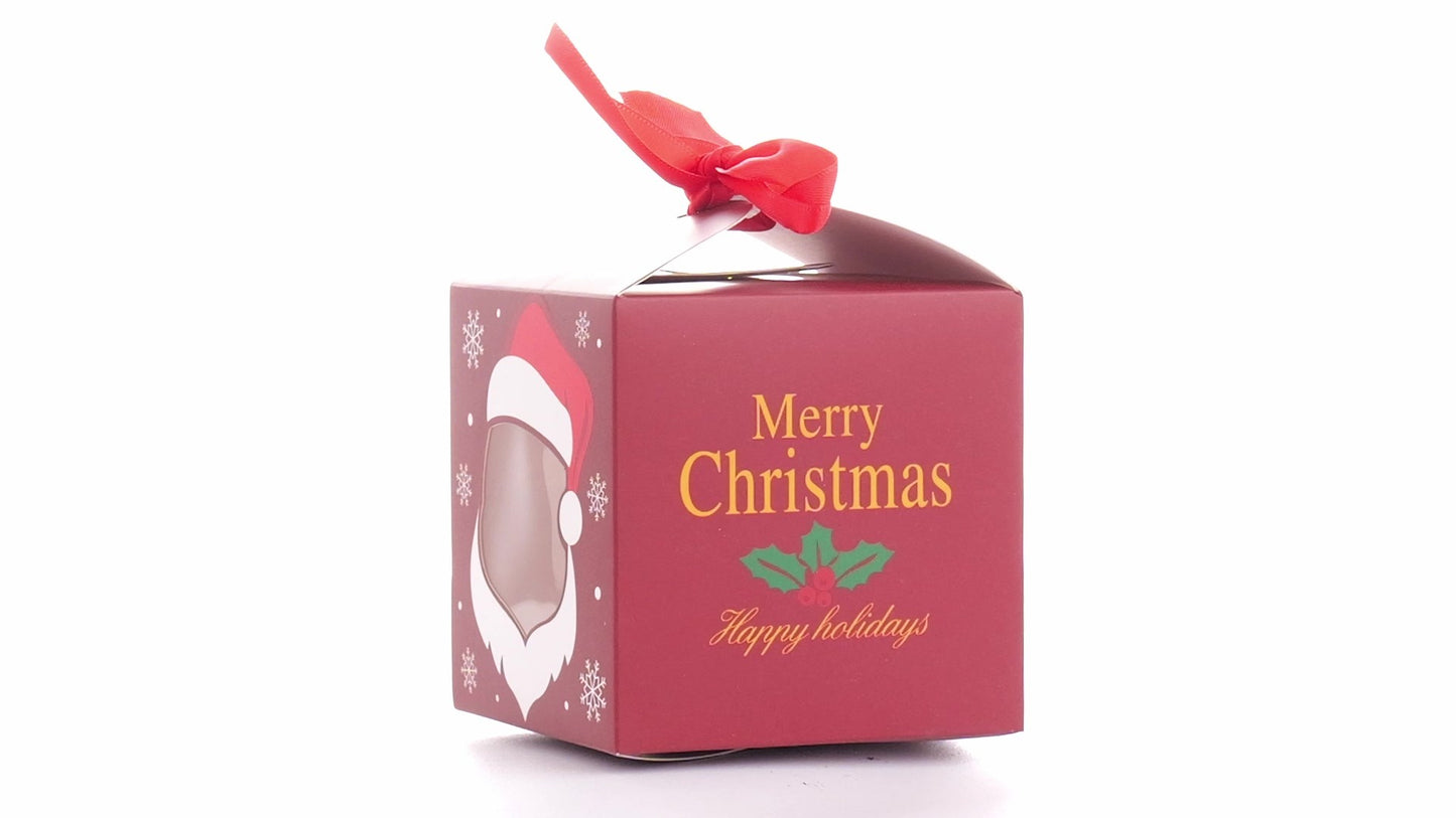 Christmas mugs with red bow