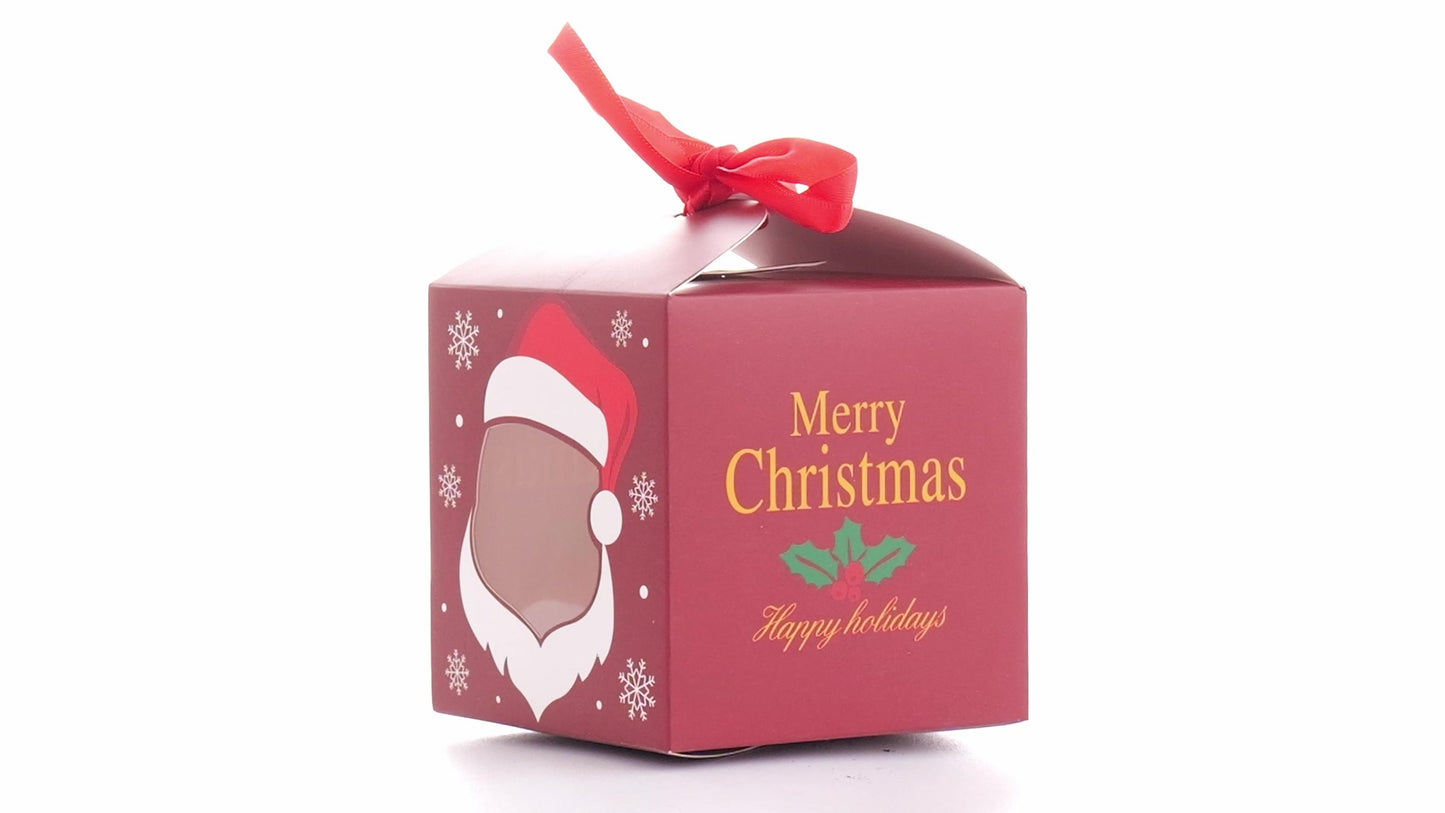 Christmas mugs with red bow