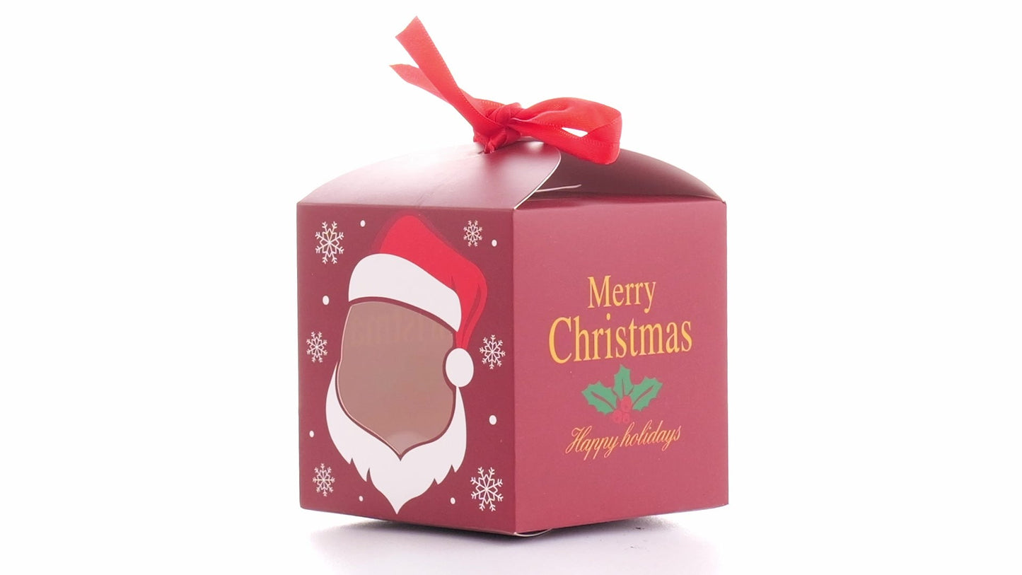 Christmas mugs with red bow