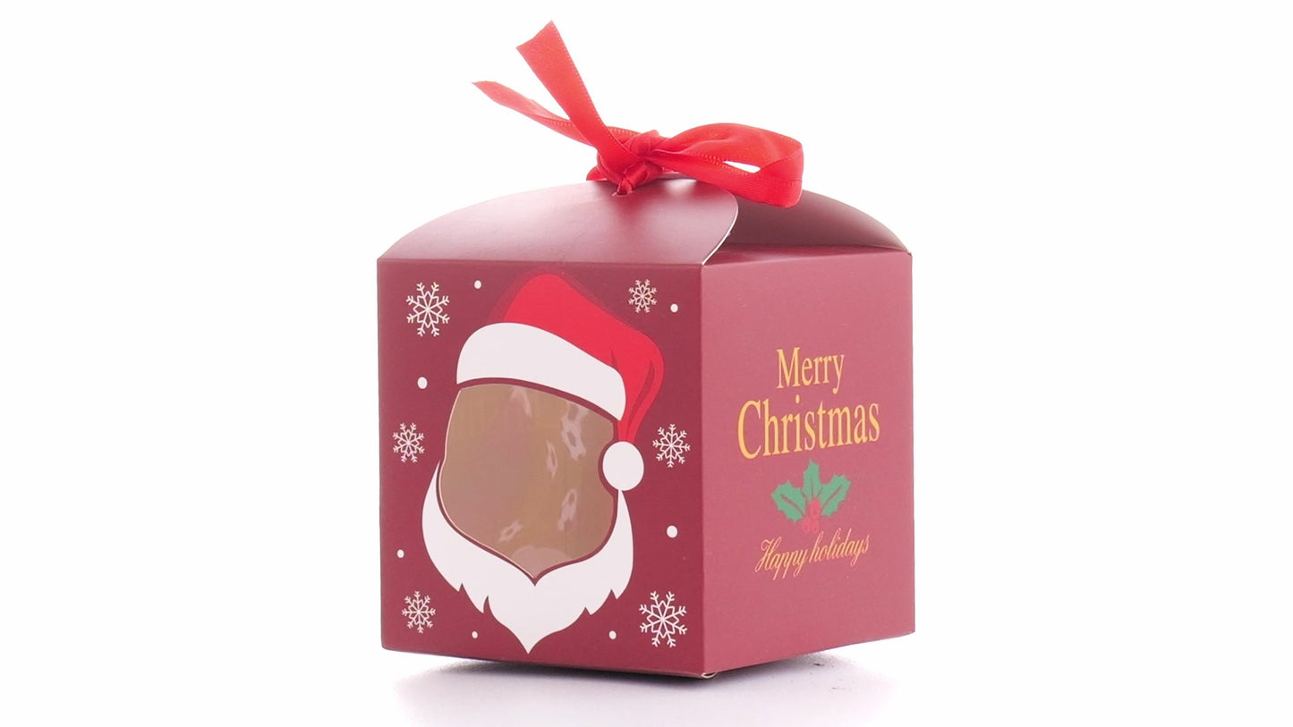 Christmas mugs with red bow