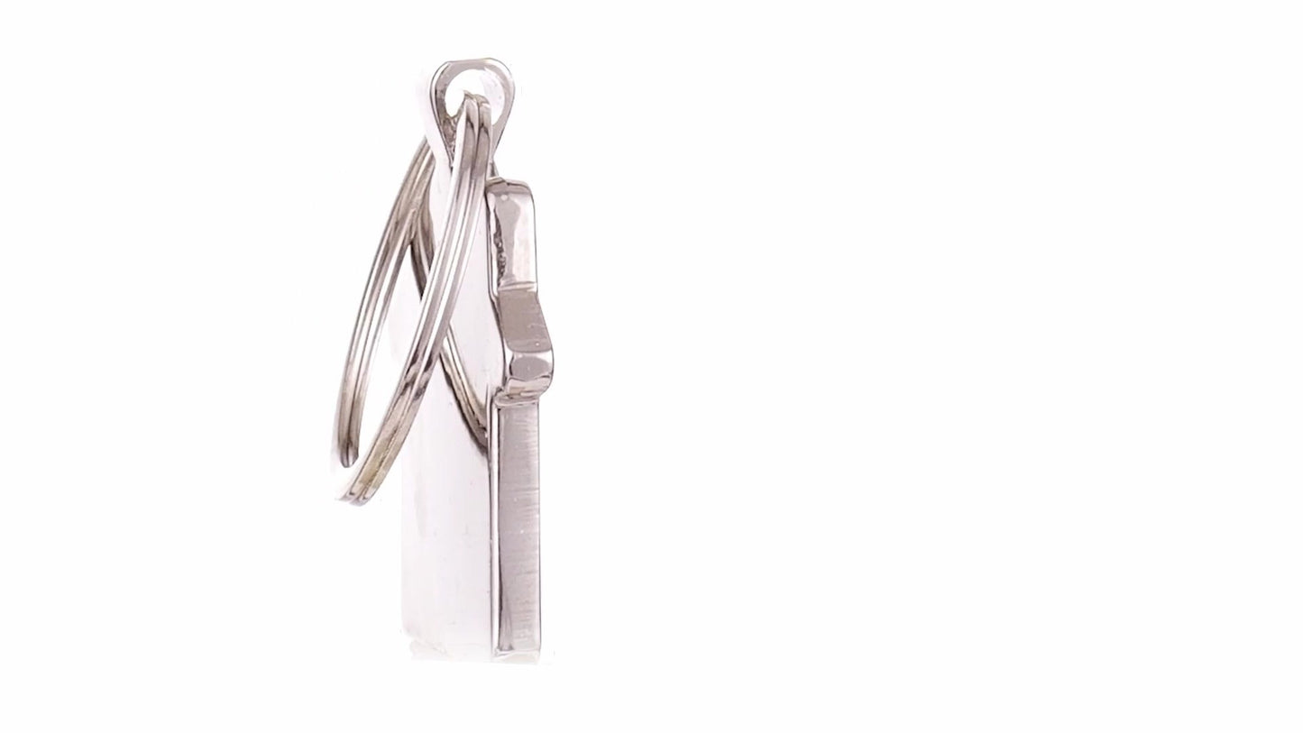 Engravable keychain wooden+metal house