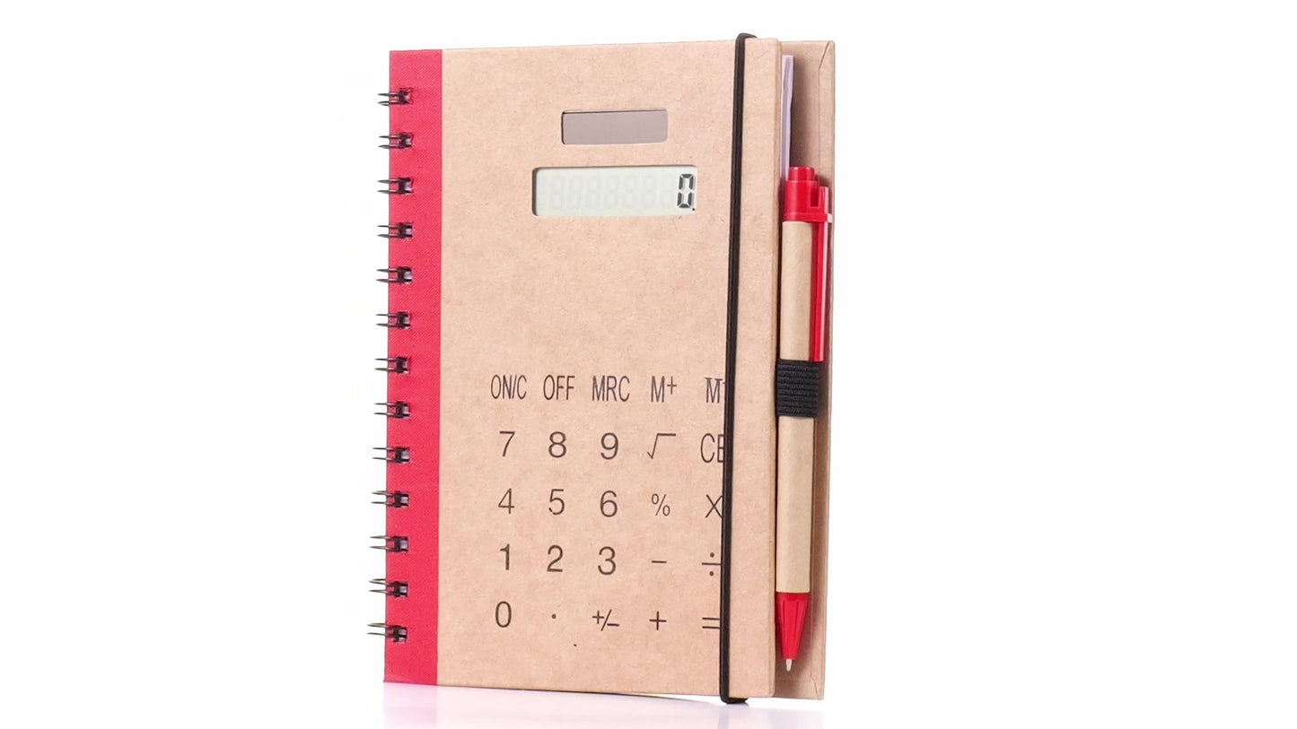 Notebook with calculator and pen 13x18