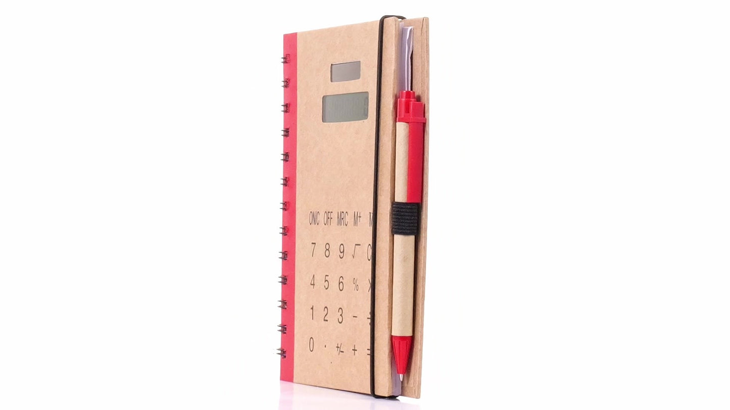Notebook with calculator and pen 13x18