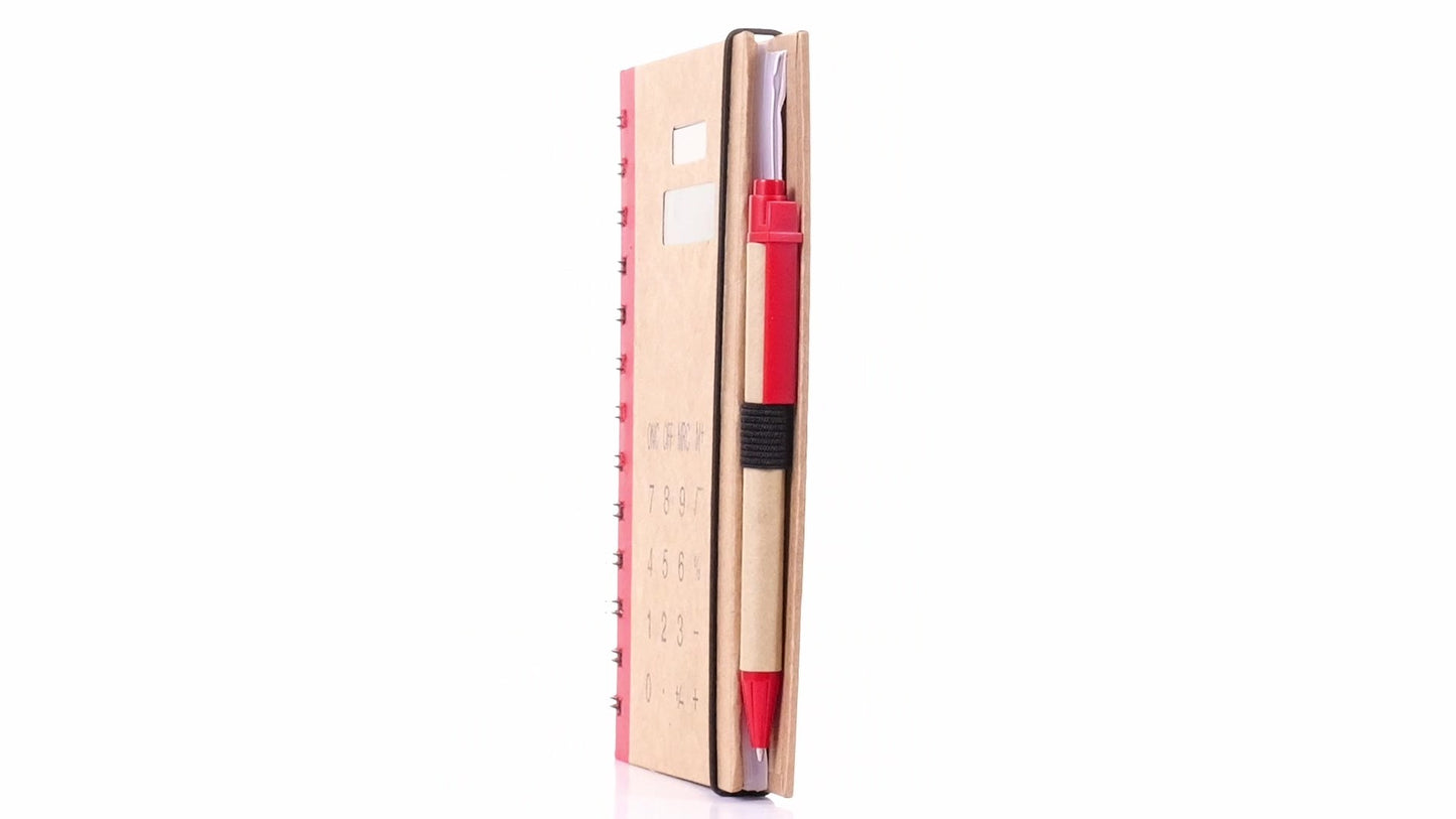 Notebook with calculator and pen 13x18