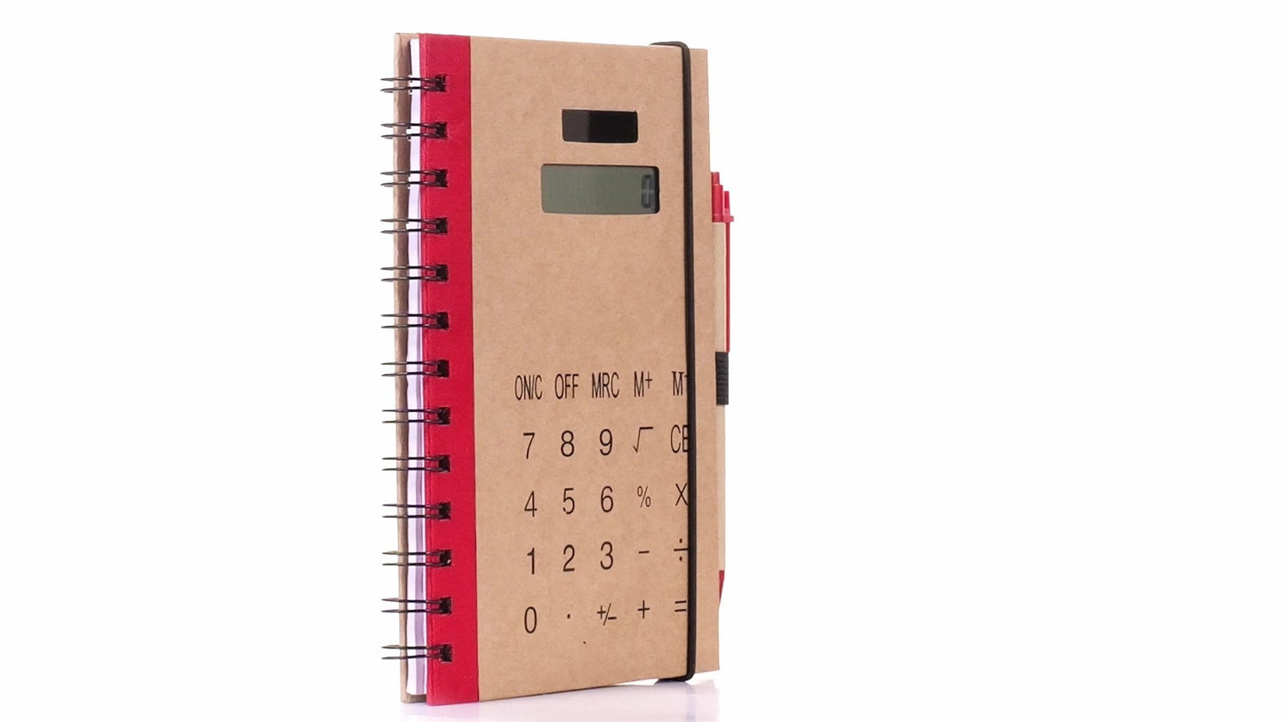 Notebook with calculator and pen 13x18