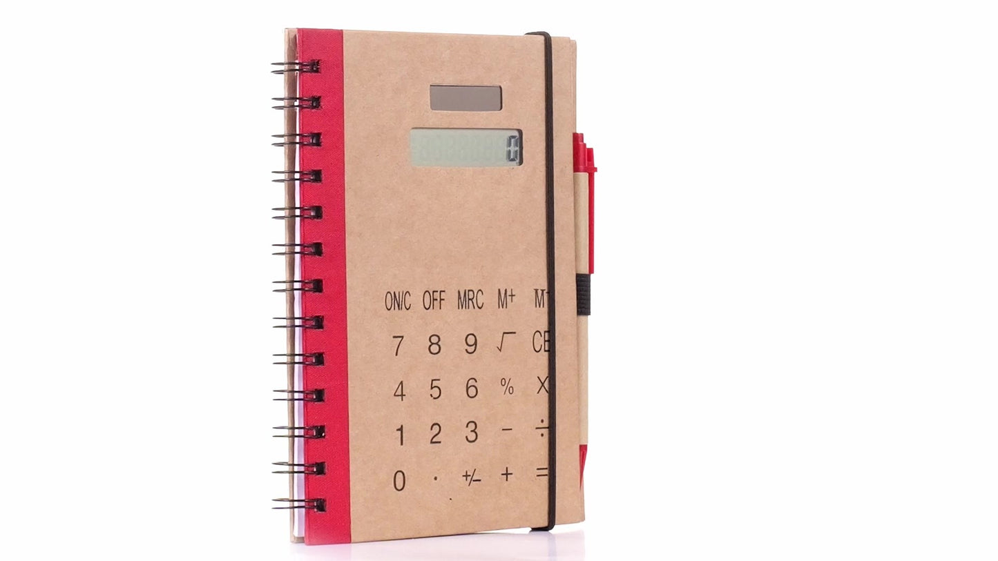 Notebook with calculator and pen 13x18