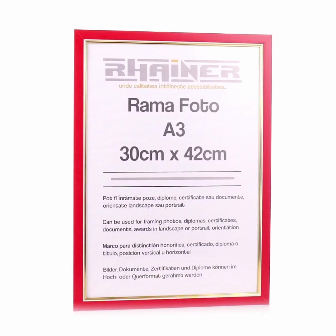 Rama foto Madrid rosu+auriu A3