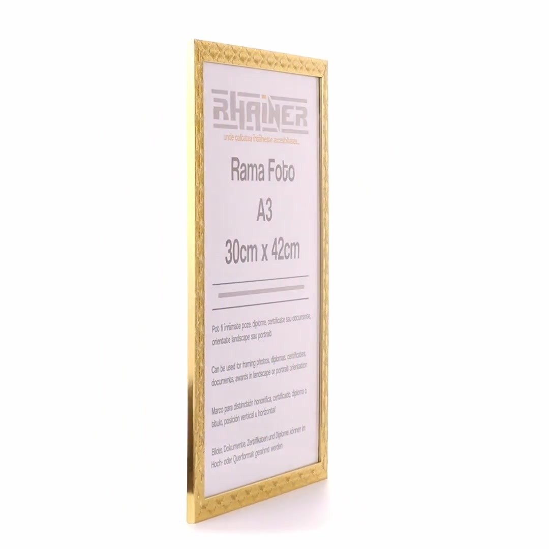 Leon textured gold photo frame A3