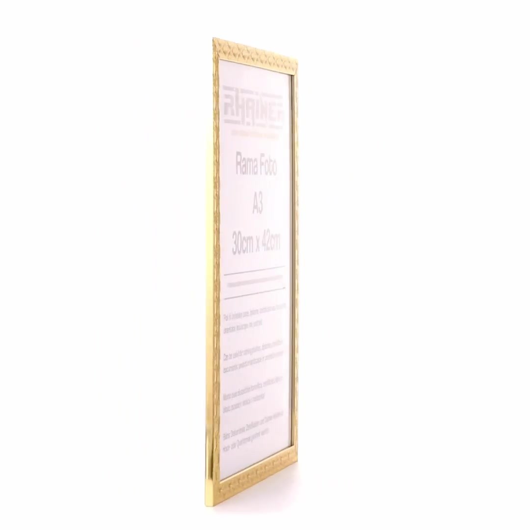 Leon textured gold photo frame A3