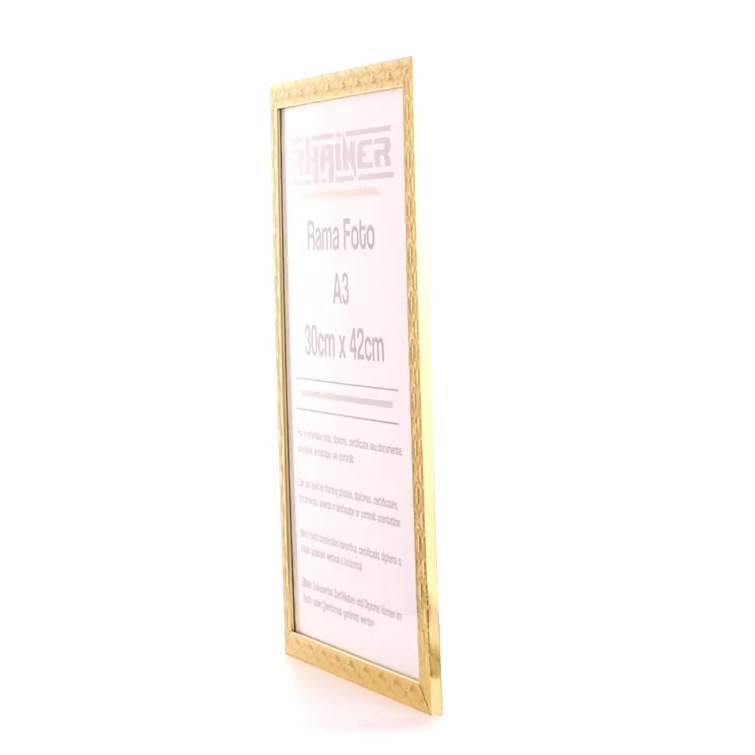Leon textured gold photo frame A3