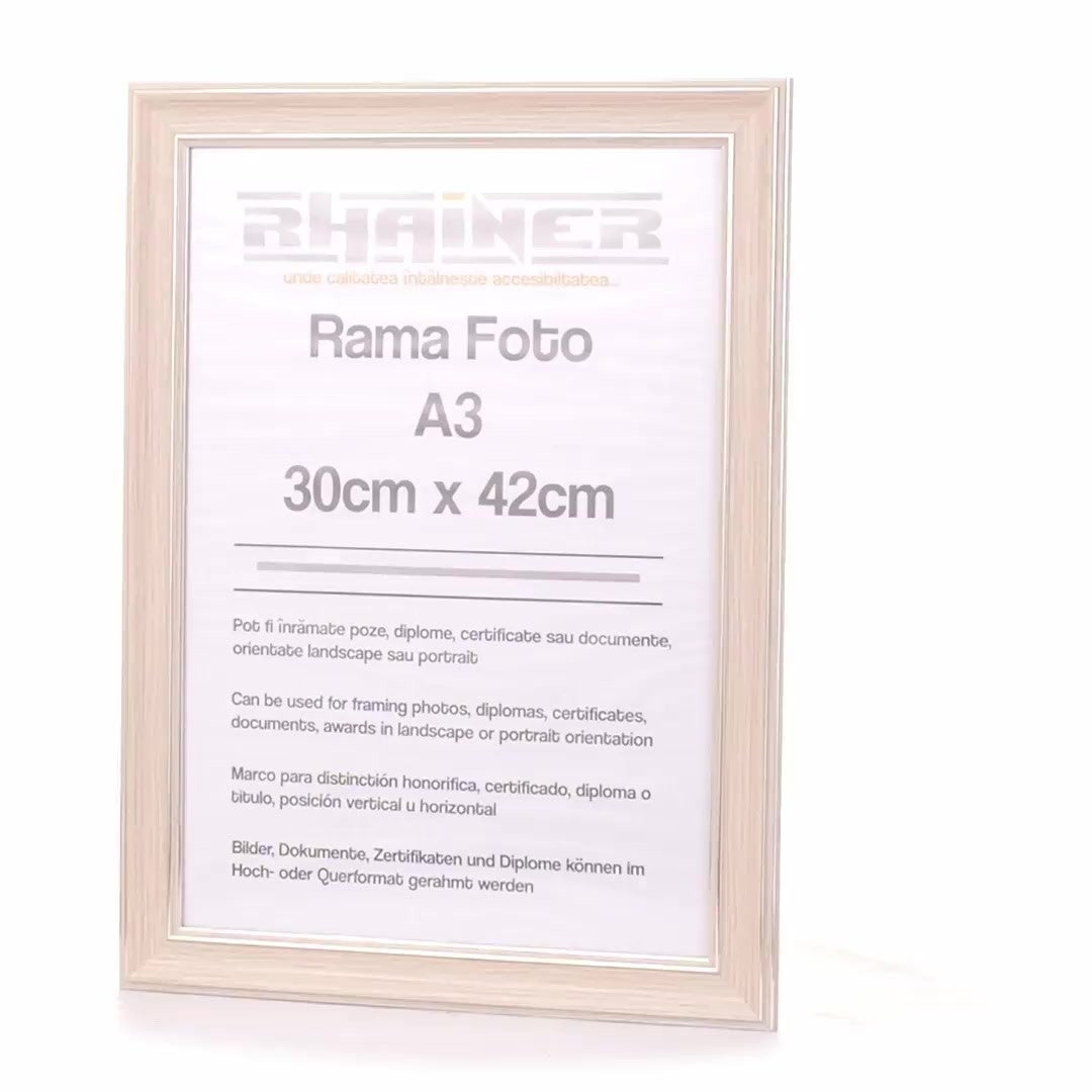 Rama foto Malaga crem+argintiu A3