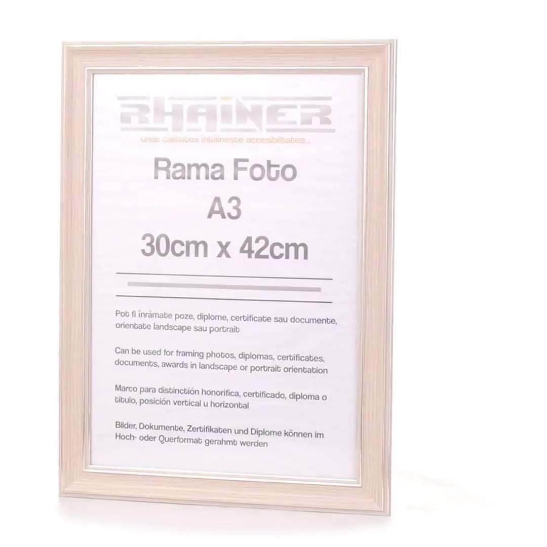 Rama foto Malaga crem+argintiu A3