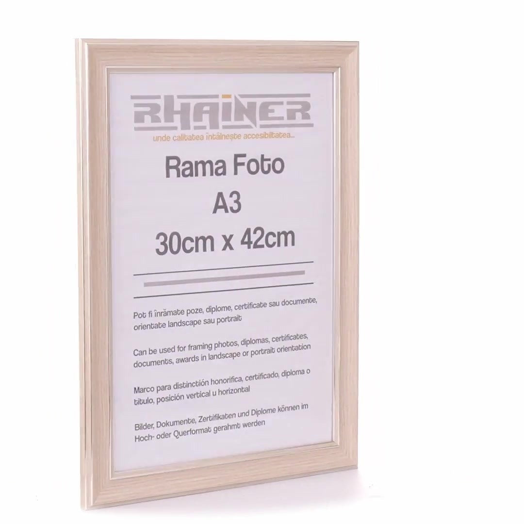 Rama foto Malaga crem+argintiu A3