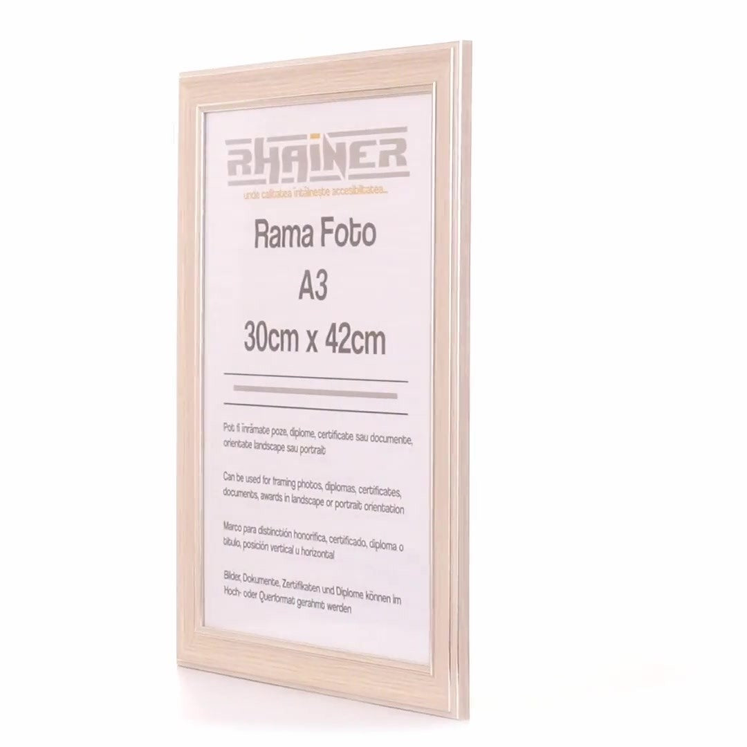 Rama foto Malaga crem+argintiu A3