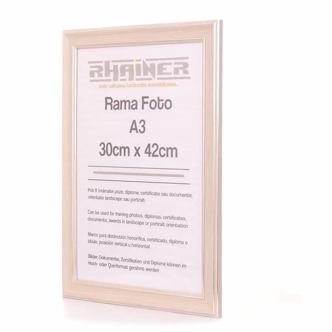 Rama foto Malaga crem+argintiu A3