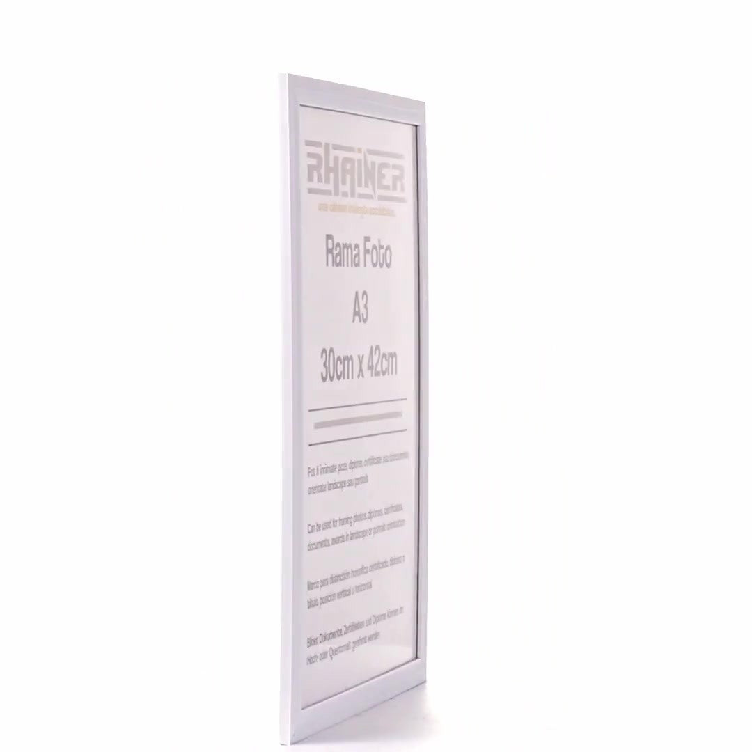 Leon white textured photo frame A3