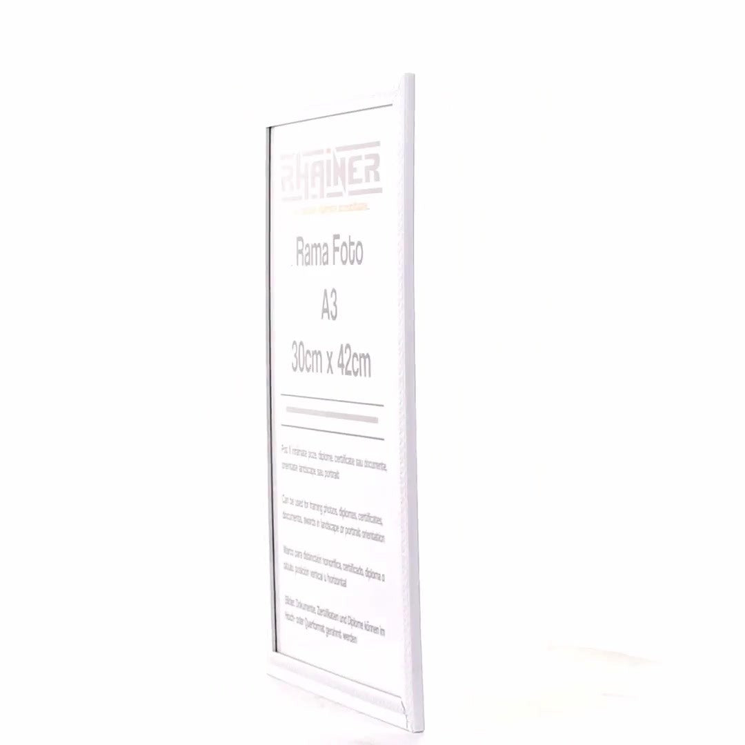 Leon white textured photo frame A3