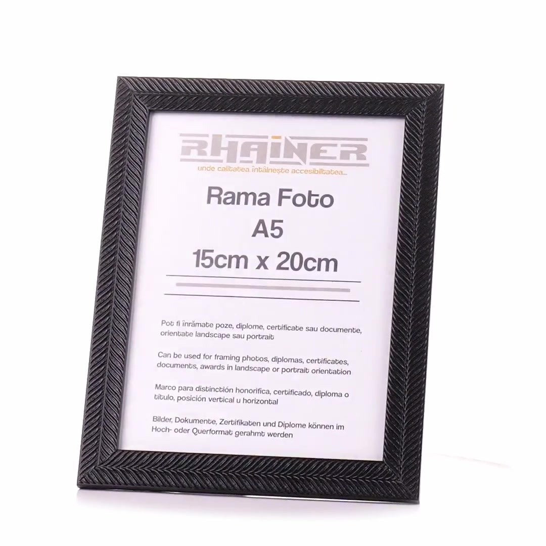 Rama foto Leon negru texturat A5