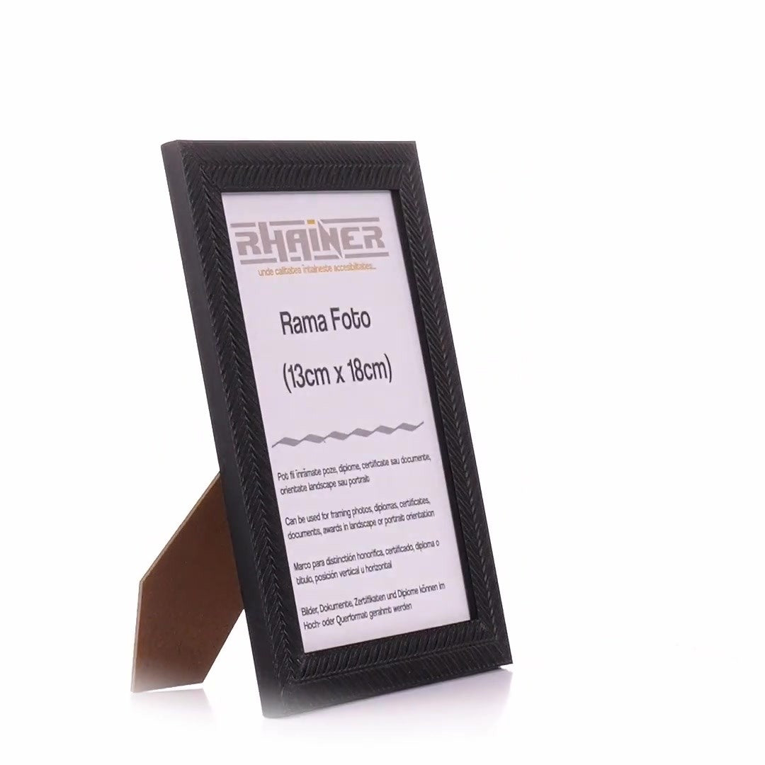 Leon black textured photo frame 13x18