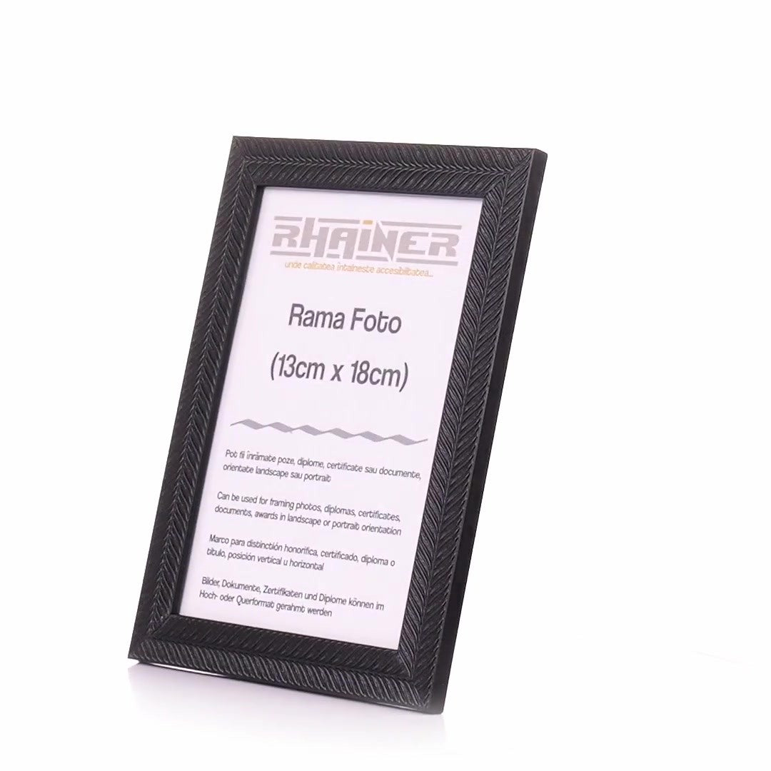 Leon black textured photo frame 13x18