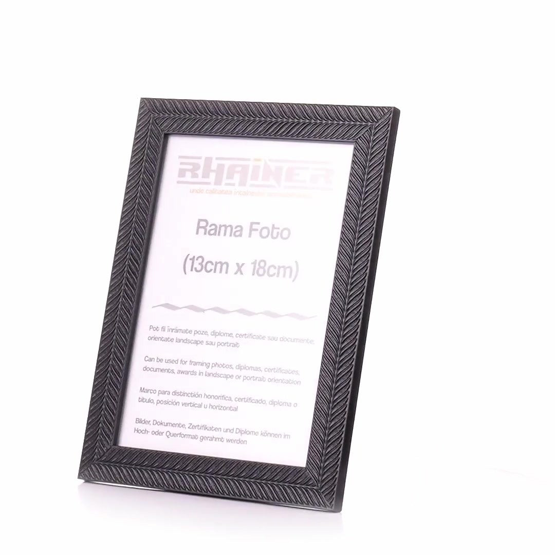 Leon black textured photo frame 13x18