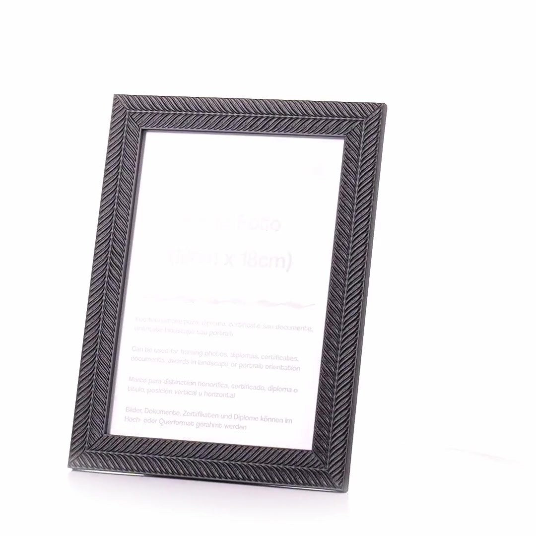 Leon black textured photo frame 13x18