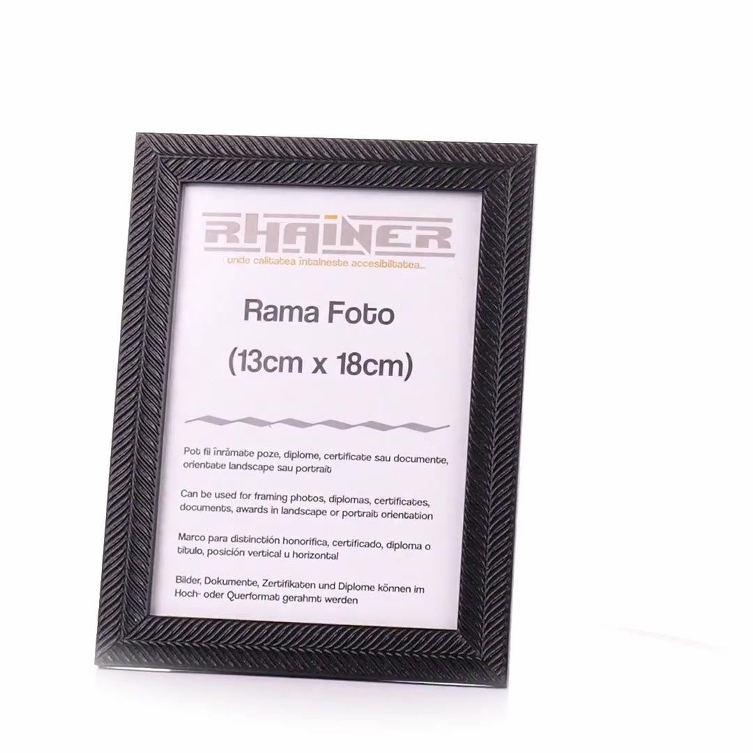 Leon black textured photo frame 13x18