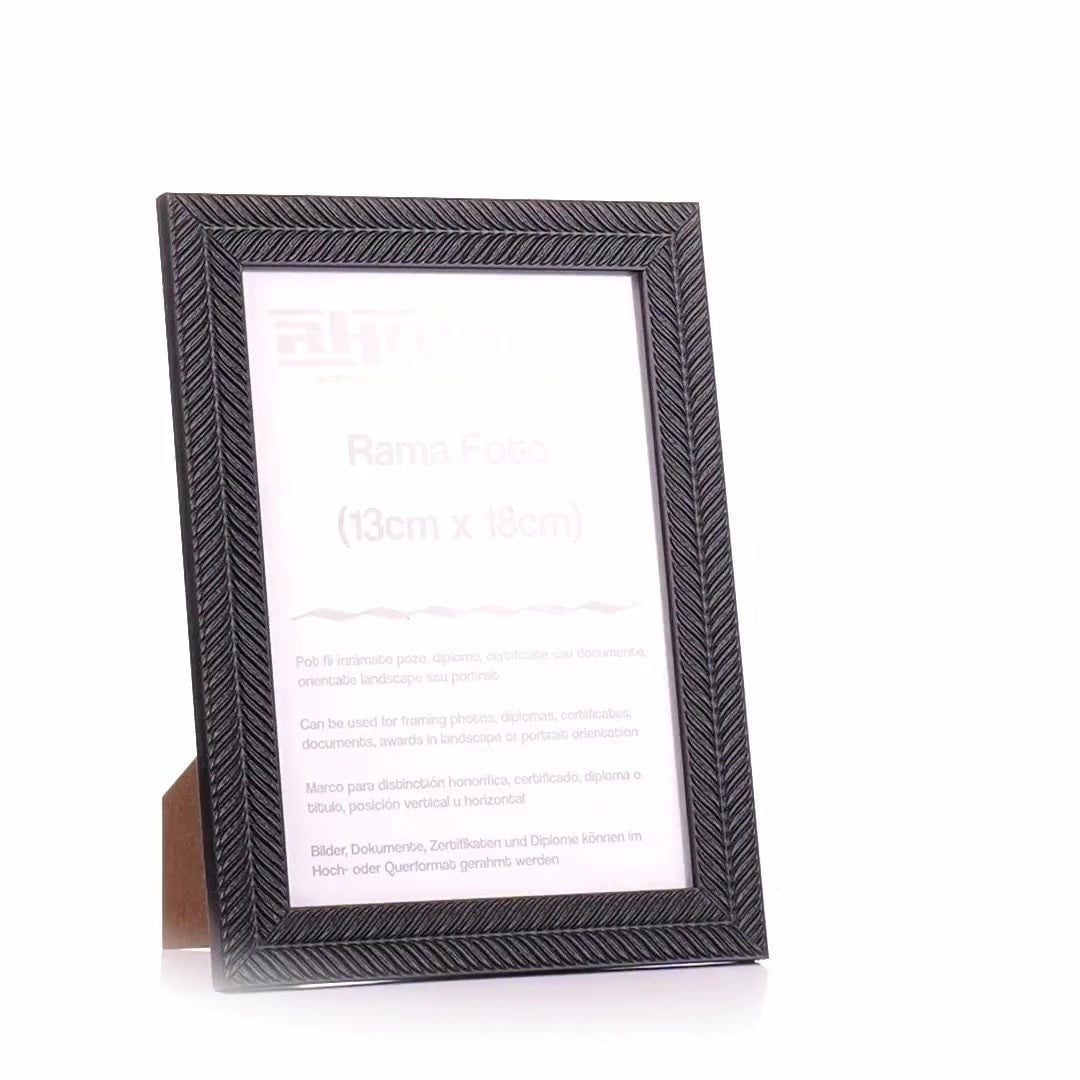 Leon black textured photo frame 13x18