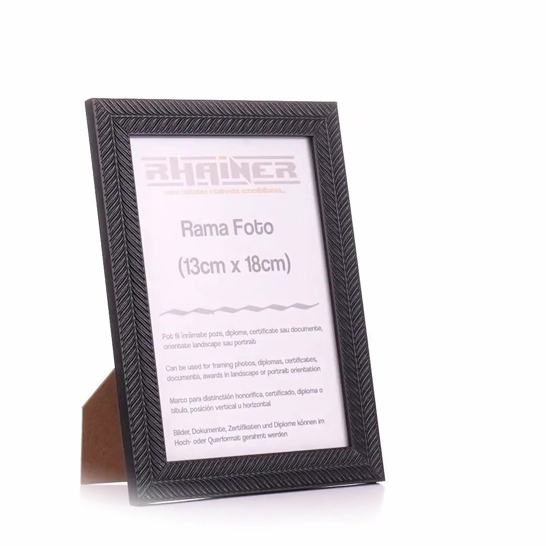 Leon black textured photo frame 13x18