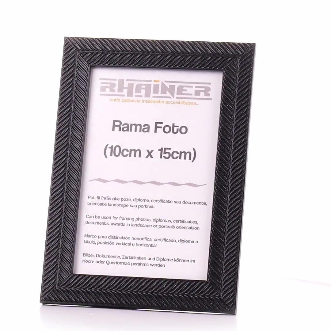 Rama foto Leon negru texturat 10x15