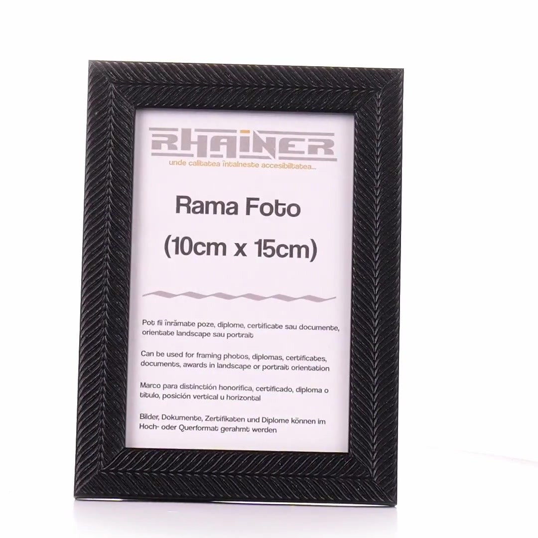 Rama foto Leon negru texturat 10x15